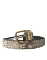 Dolce & Gabbana Brown Python Leather Gold Metal Buckle Belt -   -  Dolce & Gabbana.